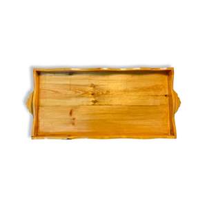 Plateau ovale avec bordure incrustée de perles de bois Plateau de service en bois de manguier Assiette de service Plateau en bambou servant restaurant et hôtel Supply - Product Image 4