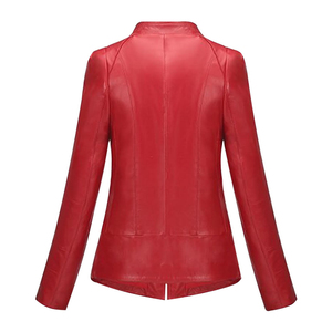 High Street Fashion Custom Geniun Chaqueta de cuero de piel de oveja para mujer Chaqueta de cuero de tamaño personalizado - Product Image 4