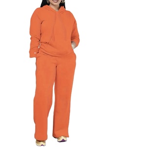Ensemble 2 pièces d'été pour femme, style urbain, motif uni, sweat à capuche et pantalon de jogging, en molleton Spandex/Polyester anti-boulochage, coupe courte - Product Image 6