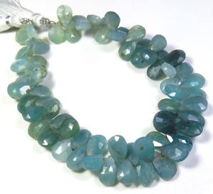 ลูกปัดลูกแพร์ grandierite เหลี่ยมเพชรพลอยธรรมชาติ9-10มม. สีเขียว120กะรัต8 "เส้นสำหรับทำเครื่องประดับ DIY - Product Image 5