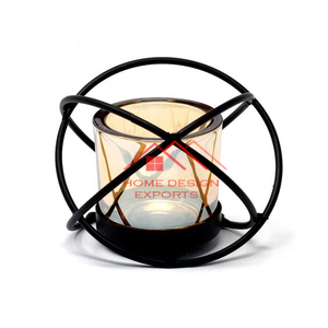 Portavelas de metal hecho a mano de alta venta para bandeja de velas con votivo de vidrio - Product Image 2
