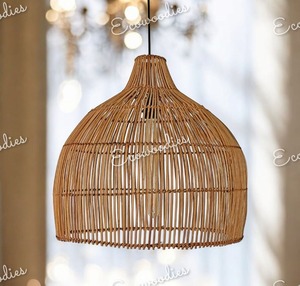 Modern <b>Wicker</b> Bamboo Hanging Lamp <b>Shade</b> Simple Creative Lighting Lamp Cover For Home Woven Chandelier Pendant <b>Light</b> - Product Image 1