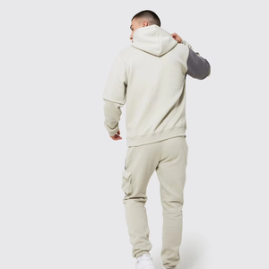 Ensemble de survêtement unisexe en polaire épaisse avec capuche, pour l'automne, taille XL, sweat-shirt et pantalon de jogging, logo personnalisé pour homme, respectueux de l'environnement - Product Image 2
