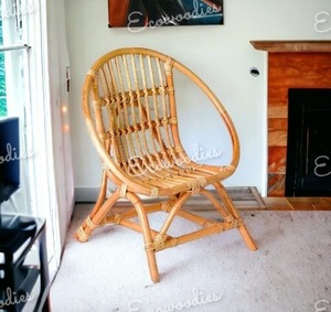 Round Rattan Papasan <b>Summer</b> Outdoor Garden <b>Chair</b> Garden <b>Chairs</b> Outdoor Furniture for Home Decoration Elegant Bamboo Rattan <b>Chair</b> - Product Image 5