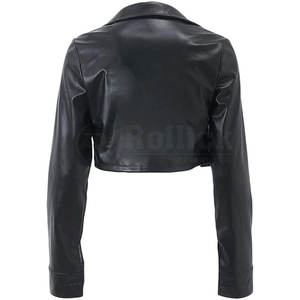 Chaquetas de Cuero Cortas para Mujer, Chaqueta Ligera de Moda, Chaquetas de Cuero Cortas Modernas para Mujer - Product Image 2