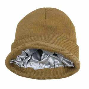 Bonnets en acrylique jacquard, nouveaux modèles les plus vendus, couleurs unies, tricotés avec du satin, matériau personnalisé, bonnets de sport d'extérieur - Product Image 2