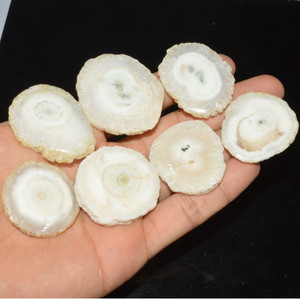 Lot de pierres précieuses en quartz solaire blanc naturel, tranche druzy, pierres précieuses en vrac, certifiées par un tiers, pour bijoux faits à la main - Product Image 1