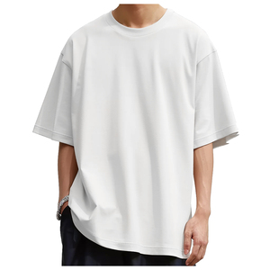 เสื้อยืดผ้าฝ้ายโอเวอร์ไซส์สำหรับผู้ชายเสื้อยืดผ้าฝ้ายโอเวอร์ไซส์เปิดไหล่300gsm ออกแบบได้ตามต้องการ - Product Image 1