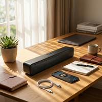 DOMO Grosir Speaker Logo Kustom RGB Soundbar 10W Unit Driver 2-inci Input AUX/USB-C Plastik Gaming Desktop Ruang Tamu