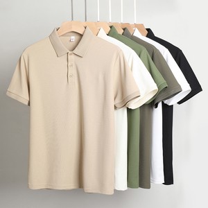 Logotipo personalizado verano Casual suelto sólido manga corta transpirable 100% algodón camisetas Tops hombres s Polo - Product Image 2
