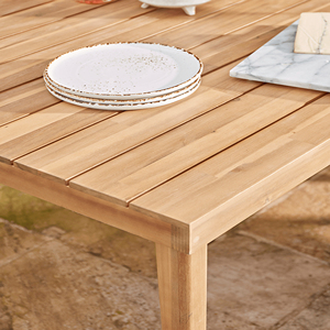 ชุดโต๊ะรับประทานอาหารกลางแจ้งไม้สักธรรมชาติ พร้อมเบาะรองนั่ง สำหรับสวน วิลล่า เฟอร์นิเจอร์บ้าน คุณภาพดีที่สุด - Fatya - Product Image 3