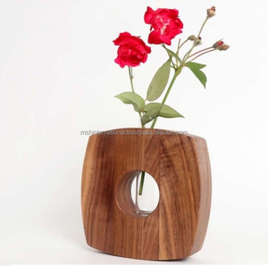 Design unique nordique Grain de bois céramique et porcelaine Vases fleurs séchées Vase décoration Vase Moderne pour mariage - Product Image 5