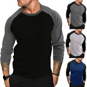 Camiseta sólida de manga larga con cuello redondo para hombre 2024 para Primavera e invierno corriendo con logotipo frontal Ones Morality Cultivation - Product Image 1