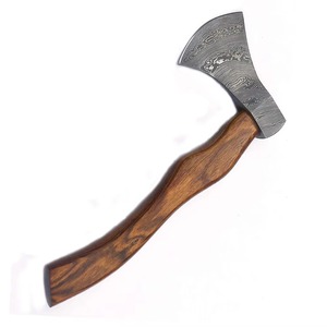 Venta al por mayor personalizado OEM ODM cubertería fábrica profesional Damasco caza corte madera hacha fácil agarre mango de madera Camping hacha - Product Image 2