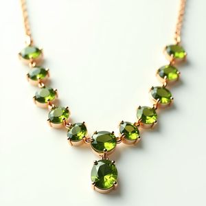 Collar de Plata de Ley 925 con Baño de Oro de 18 Quilates y Piedra Preciosa Verde Hidro para Mujer, Ideal para Fiestas - Product Image 6