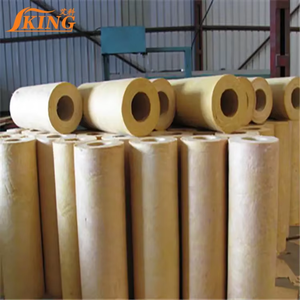 Aislamiento de tuberías ignífugas ISOKING Precio 80-120kg/m3 22-610mm 1M Tubo de lana de roca impermeable - Product Image 3