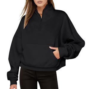 Precio más bajo Mujeres Mock Neck Fleece Zip-Up Hoodie Transpirable Winter Wear Tie Dye Pocket Made Poliéster/Algodón - Product Image 3