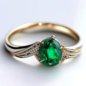 Anneaux de pierres précieuses incrustés d'argent S925 réglables Accessoires de mode plaqués rhodium vert naturel pour femmes et filles pour les fêtes - Product Image 4