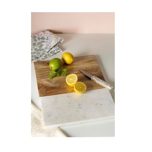 Planche à découper en marbre blanc et acacia planche à découper en marbre planche à découper en pierre élégante outils de cuisine - Product Image 6