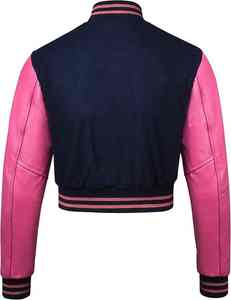 Chaqueta universitaria de alta calidad de fabricante personalizado, chaqueta universitaria de lana en blanco con el logotipo bordado por el cliente de su marca, chaqueta universitaria de béisbol para mujer - Product Image 3