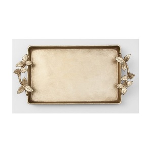 Plateau de service à poignée latérale en ruban en laiton poli pour la maison à manger décoration intérieure de la maison pièces de décoration de luxe parfaites pour les cadeaux - Product Image 6