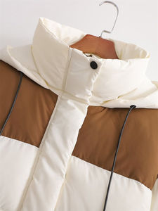 Veste matelassée réversible en tricot pour femme, style tendance, haute qualité, sur mesure, manches longues, col à capuche, imperméable - Product Image 2