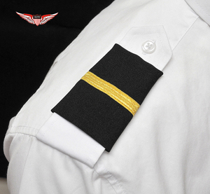 Epaulettes de Piloto de Cuatro Barras, Capitán, seda dorada o poliéster sobre negro, insignia de grado de 4 barras para el hombro - Product Image 2