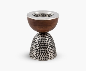 Brûleur d'encens en bois et métal moderne, pilier martelé, texture martelée à la main, avec encensoir en bois supérieur, pour une utilisation à domicile au Moyen-Orient et au Golfe - Product Image 2