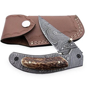 Navaja de Bolsillo Plegable de Acero de Damasco Hecha a Mano Personalizada en Oferta, OEM para Caza al Aire Libre, Color Personalizado, Alta Calidad - Product Image 3