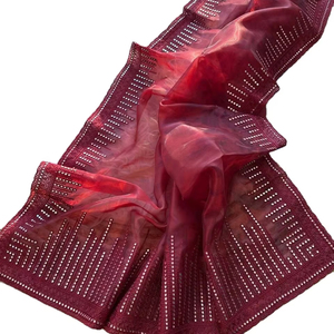 ชุดกระโปรงยาวประดับเพชรหลากสีเข้มเข้มเข้มดีไซน์สง่างามสำหรับงานปาร์ตี้ส่าหรีพร้อมเสื้อเบลาส์จับคู่สำหรับผู้ใหญ่ - Product Image 1