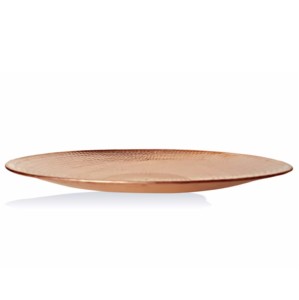 Assiette de service en cuivre martelé de forme ronde assiette de service en cuivre fabriquée à la main indienne assiette de service en cuivre pur - Product Image 3