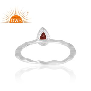 แหวนพลอยโกเมนธรรมชาติเงินสเตอร์ลิงเครื่องประดับออกแบบตามต้องการของขวัญสำหรับผู้หญิงสำหรับผู้หญิง - Product Image 2