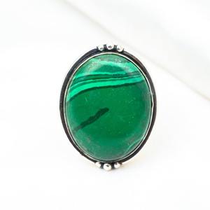 Anillo clásico de estilo bohemio, joyería para mujer, joyería de plata esterlina 925, piedras preciosas de malaquita, anillo hecho a mano, regalo para el amor - Product Image 2