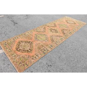 Tapis de Laine Vintage Orange Vert 4.2 X 12.7ft Classique Grande Surface Tapis Turc Patchwork pour Adolescents Rectangle Couloir Latex - Product Image 3