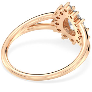 Anillos de Halo de Moissanita con Corte de Pera de 0.88 Quilates en Oro Sólido de 14K de Diseño Elegante REYES para Mujer, Joyería Fina de Lujo para Compromiso y Boda - Product Image 4