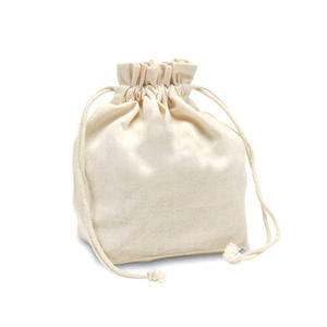 Gran venta en bolsas de compras de lona de algodón de color crema de calidad óptima con asa con cordón a precio de mercado confiable - Product Image 1