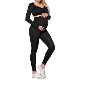 Leggings de maternité pour femmes de bonne qualité taille haute grossesse décontracté Yoga coton Spandex écologique respirant pleine longueur - Product Image 2