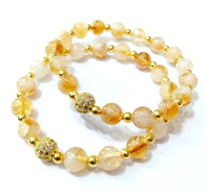 Piedras preciosas Aventurina verde Cuentas redondas con bola dorada Piedra natural de cristales Amayra Exportaciones al por mayor de La India - Product Image 3