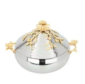 Cazuelas de acero inoxidable de alta calidad con tapa, ollas y servidores de almacenamiento de alimentos de Metal para decoración de uso de vajilla, superventas - Product Image 4