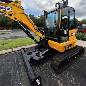 Attache de bulldozer JCB, mini-excavatrice sur chenilles jaune, chargeuse compacte sur chenilles de 15 tonnes, équipement de construction - Product Image 3