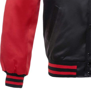 Chaquetas de béisbol universitarias personalizadas de alta calidad para hombres American College Winter Bomber Satin Fabric CollegeBaseballjacket para hombres - Product Image 3