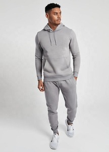 2025 High Street vente en gros personnalisé gris vierge hommes polaire survêtement à capuche ensemble et survêtement de survêtement assorti pour unisexe - Product Image 3