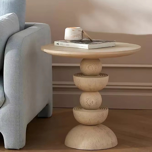 Table d'appoint en bois de manguier blanc design - Product Image 2