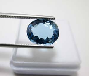 Topacio azul suizo natural forma ovalada 3x5, 4x6, 5x7, 6x8, 7x9, 8x10, 9x11, piedra preciosa cortada facetada de 10x14mm para la fabricación de joyas - Product Image 2