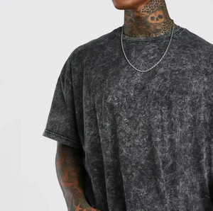 Camiseta Personalizada de Manga Corta Extra Grande, 100% Algodón, Gruesa, Transpirable, Lavada con Ácido, para Hombre - Product Image 4