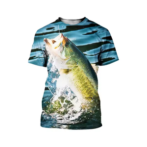 Vente en gros 100% polyester Vêtements de pêche confortables de haute qualité pour hommes Respirant Séchage rapide OEM Personnalisé Impression numérique Pêche - Product Image 3