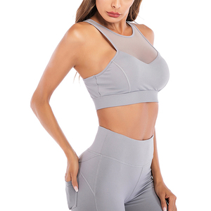 Wholesale High Quality <b>Women</b> Fitness Sportswear Gym Running Workout Active Wear Mesh Bra and Pants Yoga Sets - Product Image 1