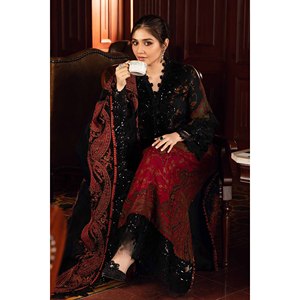 MARIA.B-3PC Conjunto de Primavera/Verano con Camisa Estampada, Dupatta de Chifón y Pantalón Estampado-BIC-2528 - Product Image 3
