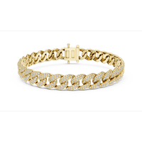 Bracelet chaîne à maillons gourmette Pacho Pave avec moissanite ronde, en argent sterling 925, style hip-hop glacé, bijoux pour hommes et femmes, cadeau de luxe