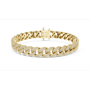 Pulsera de Cadena de Eslabones con Moissanita Redonda Pacho Pave, Plata de Ley 925, Joyería Hip Hop India - Product Image 4